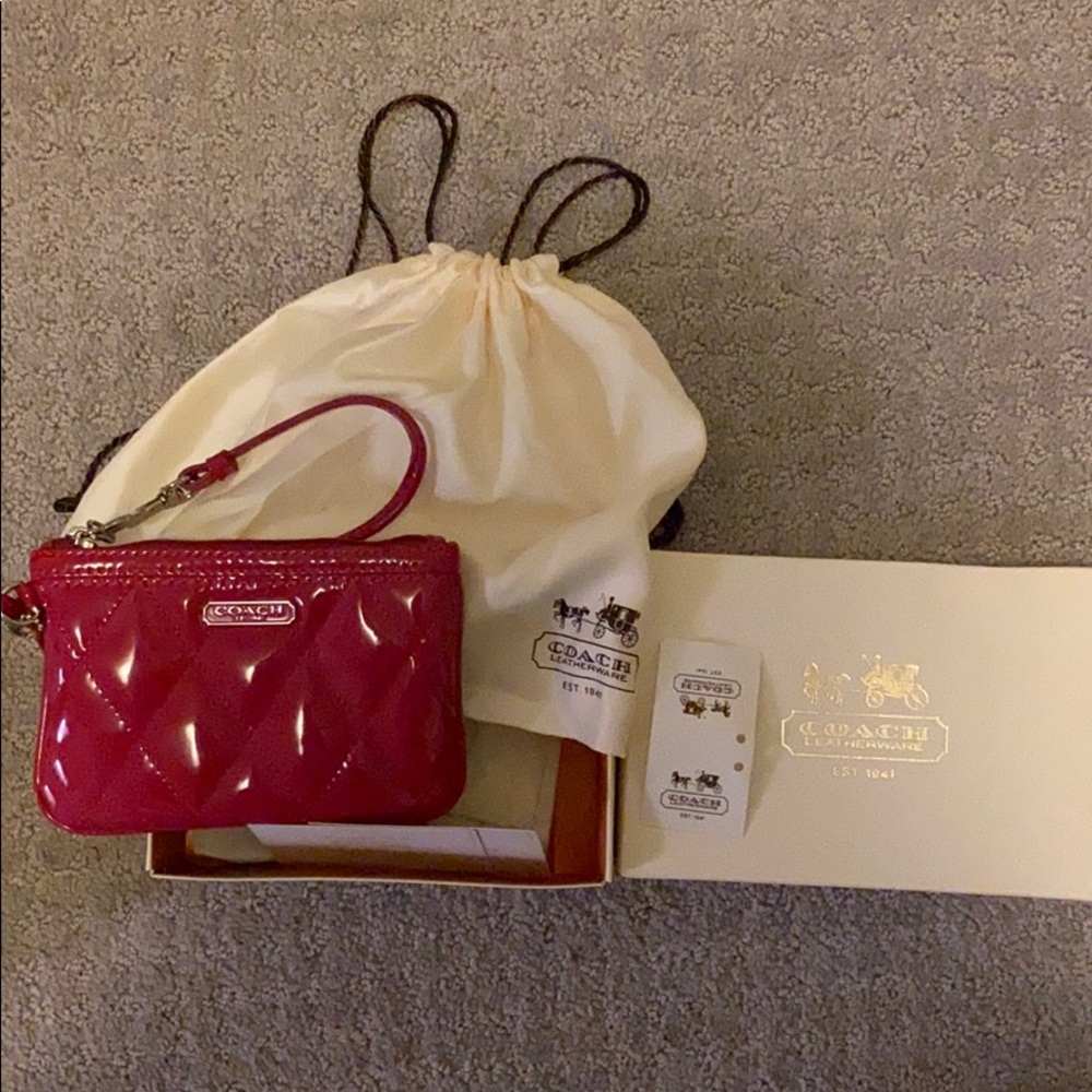 Coach patent leather wristlet
